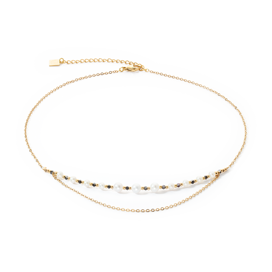 Halskette Modern Princess Süßwasserperlen gold