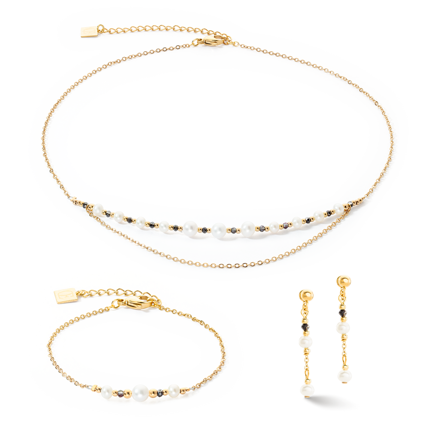Halskette Modern Princess Süßwasserperlen gold