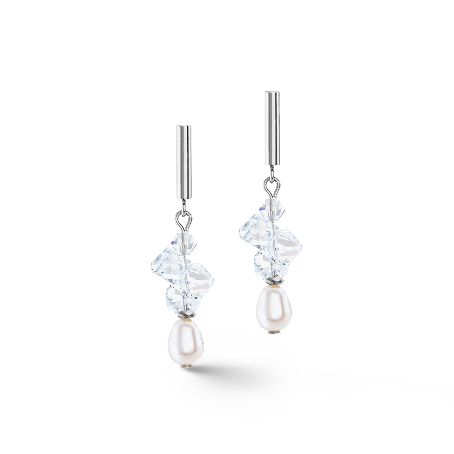 Ohrringe Dancing Crystals & Pearls Silber
