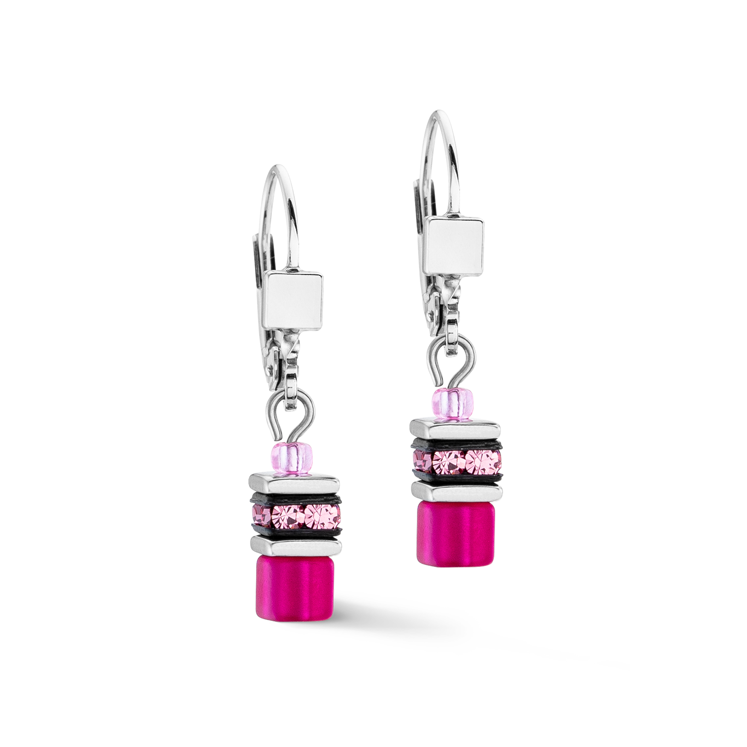 GeoCUBE® Iconic Lite Ohrringe Magenta