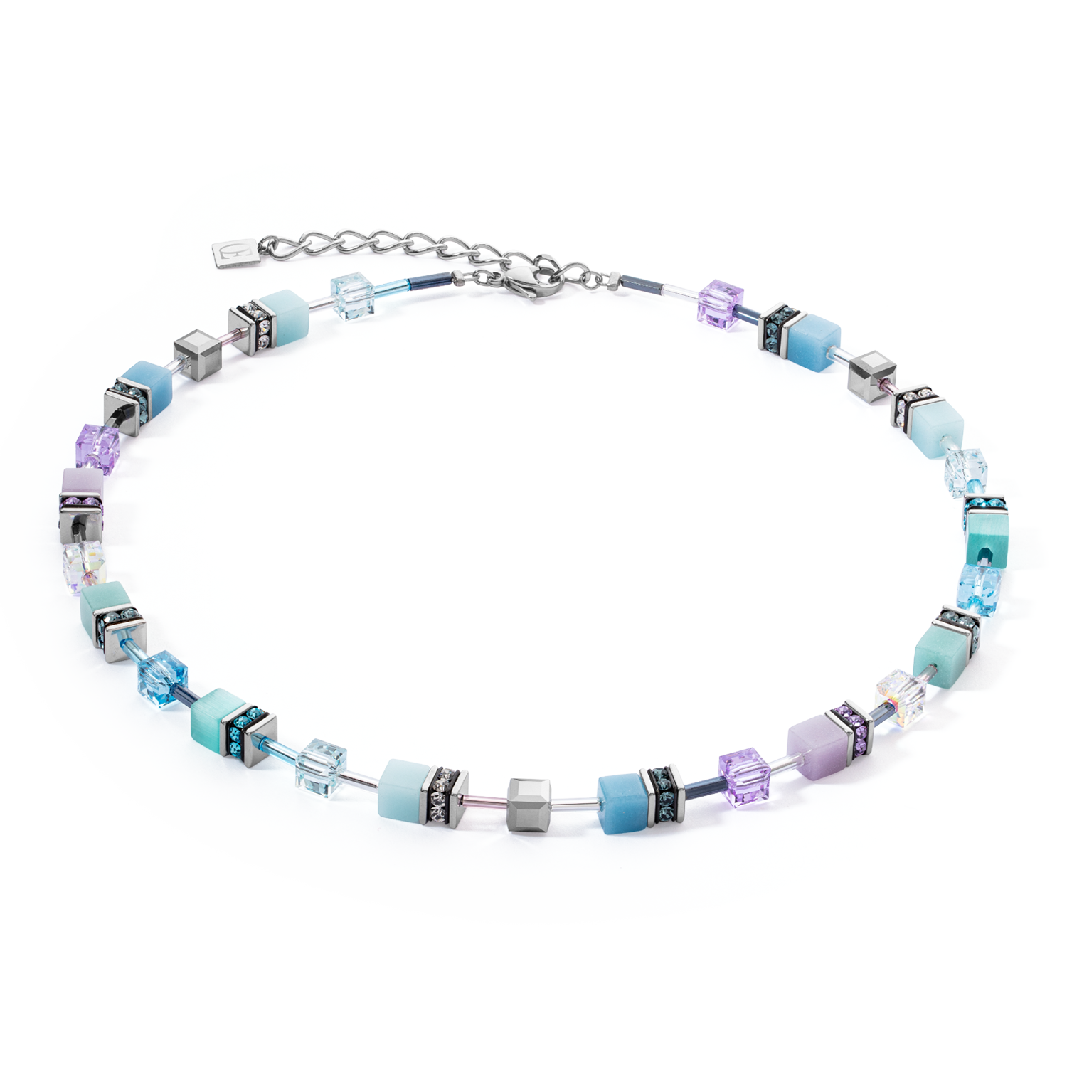 GeoCUBE® Iconic Halskette Aqua-Flieder