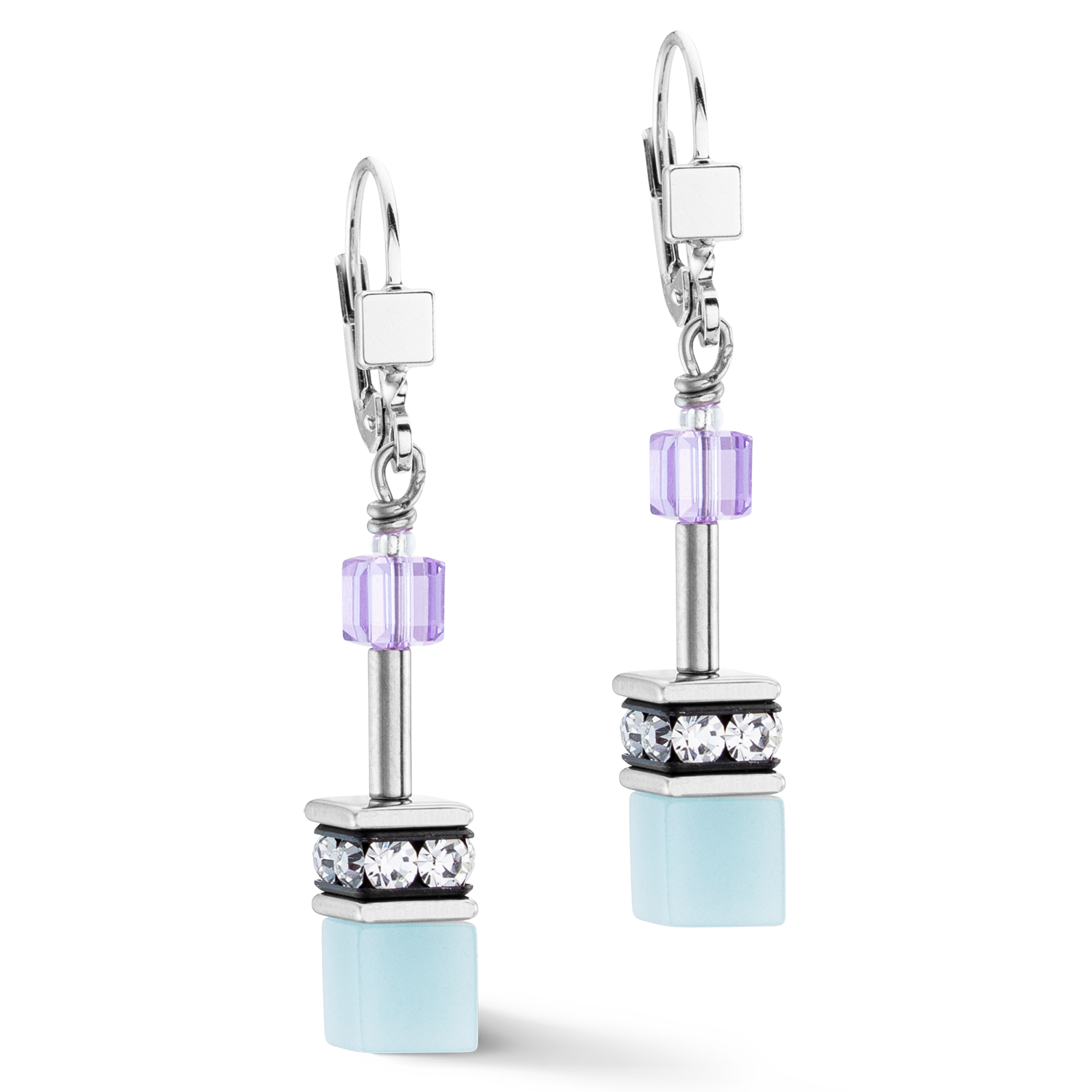 GeoCUBE® Iconic Ohrringe Aqua-Flieder