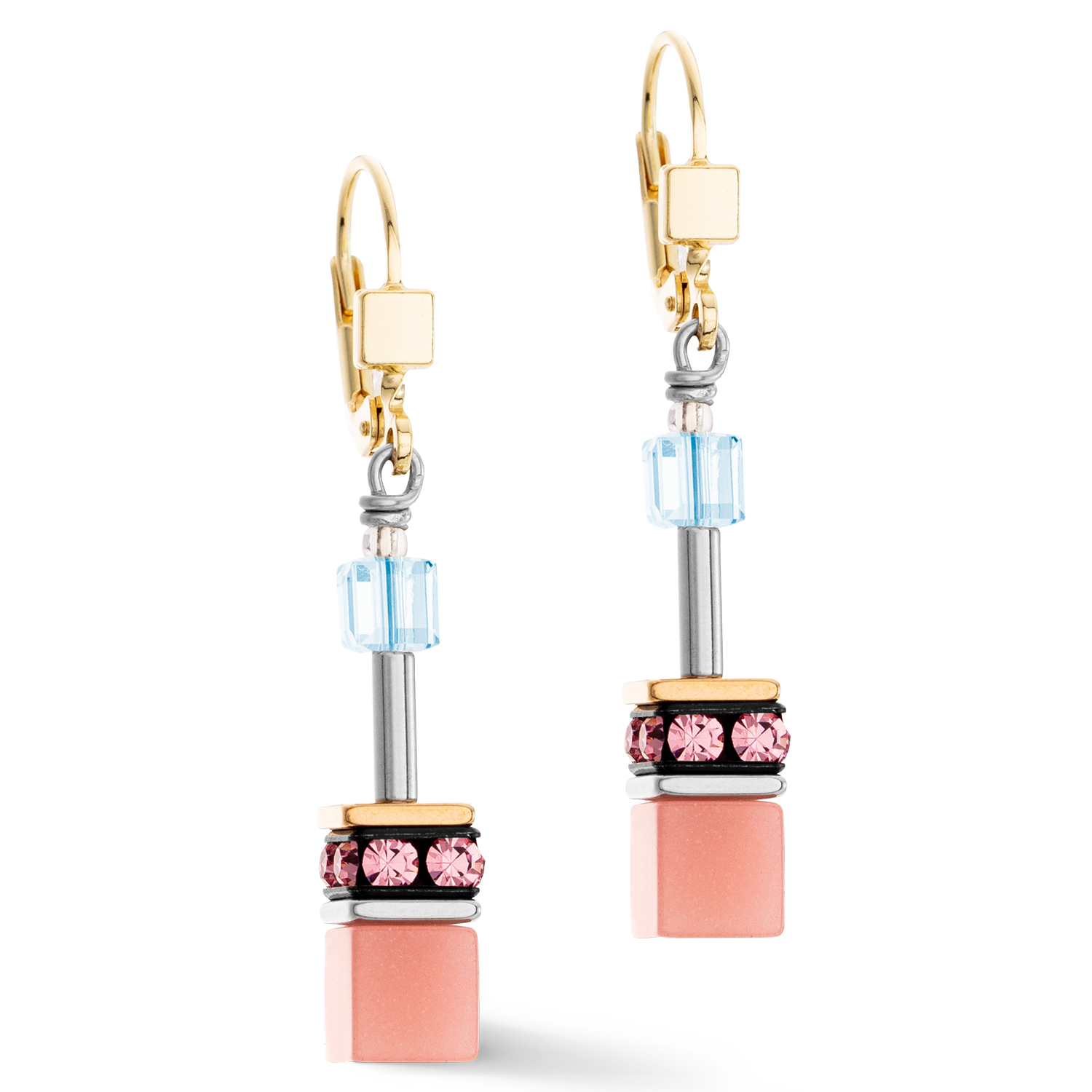 GeoCUBE® Iconic Ohrringe Aqua-Apricot