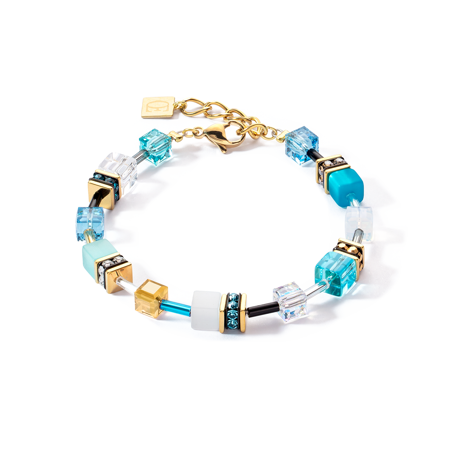GeoCUBE® Iconic Armband gold-türkis