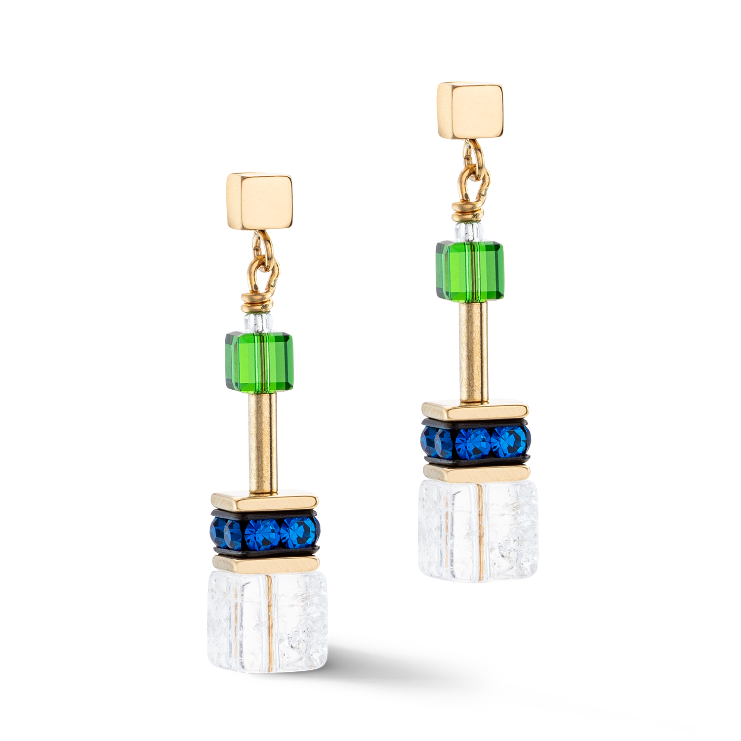 GeoCUBE® Iconic Nature Ohrringe Multicolor Gold