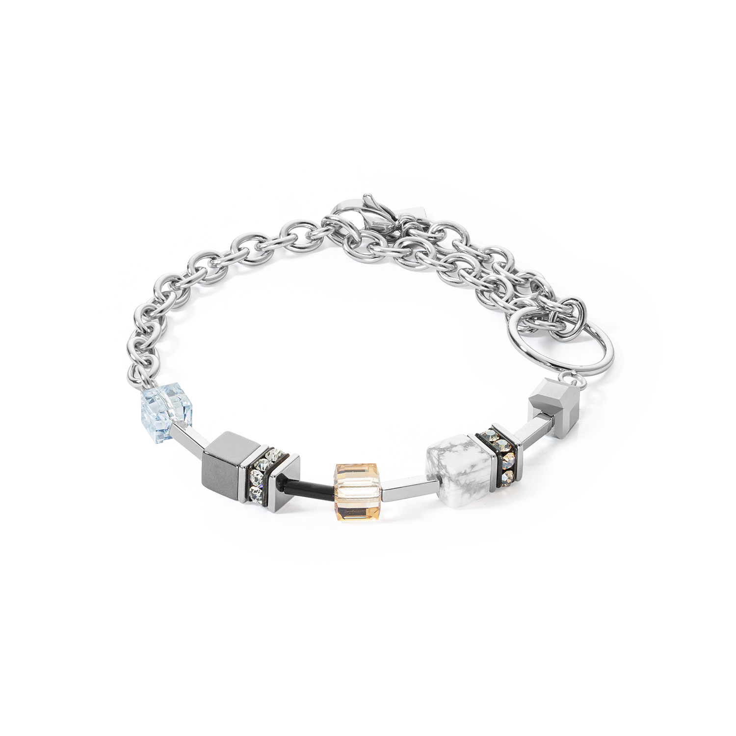 GeoCUBE® Iconic Precious Chain Armband grau-beige