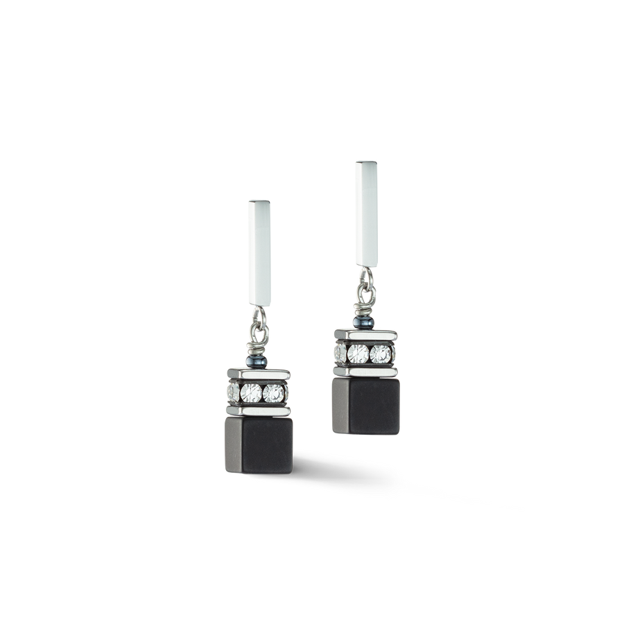 GeoCUBE® Iconic Precious Onyx Ohrringe kristall-schwarz