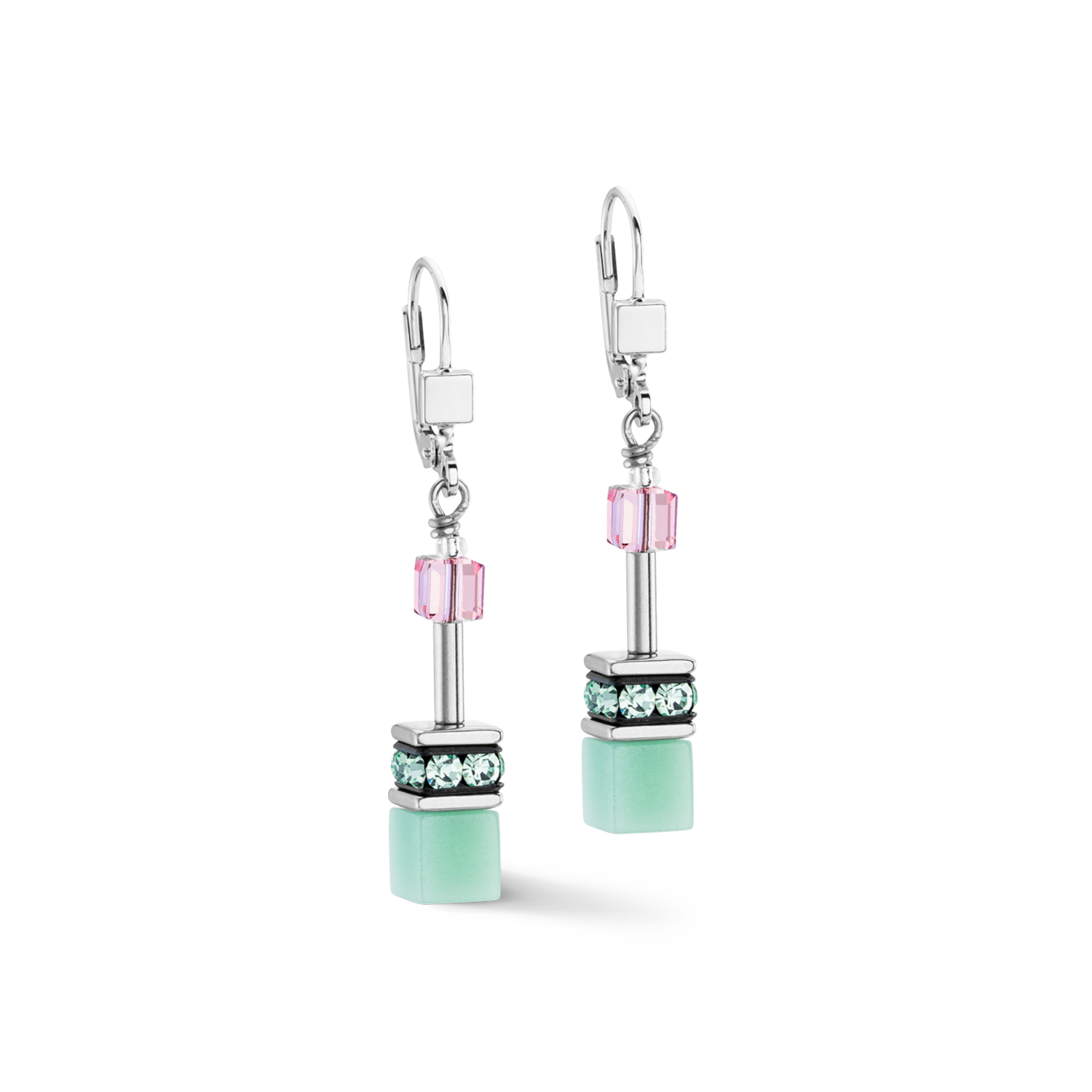 GeoCUBE® Iconic Ohrringe Grün-Pink