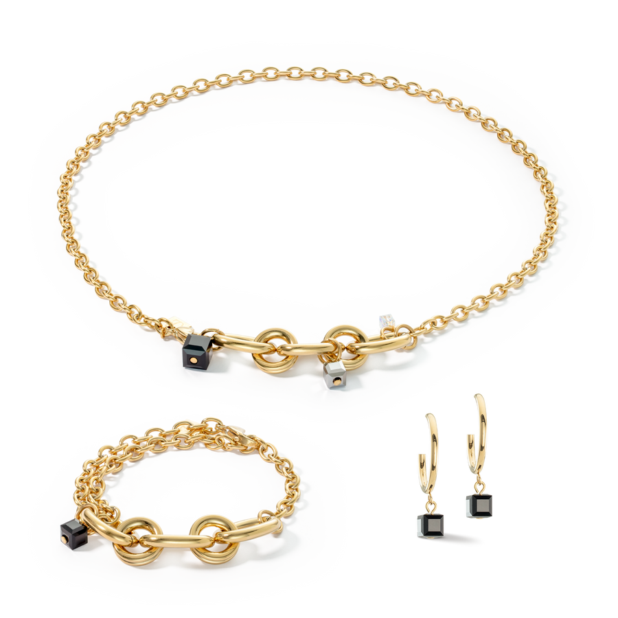 Halskette Chunky Chain gold-schwarz