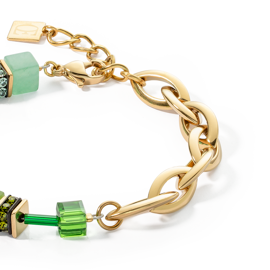 Armband GeoCUBE® Festive Layer gold-grün