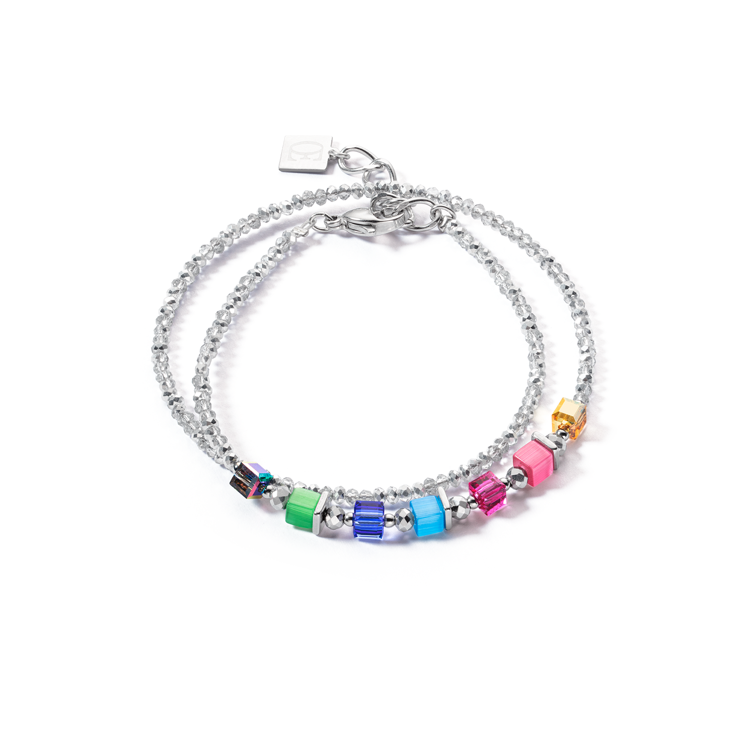 Joyful Colours Wrap Armband silber rainbow