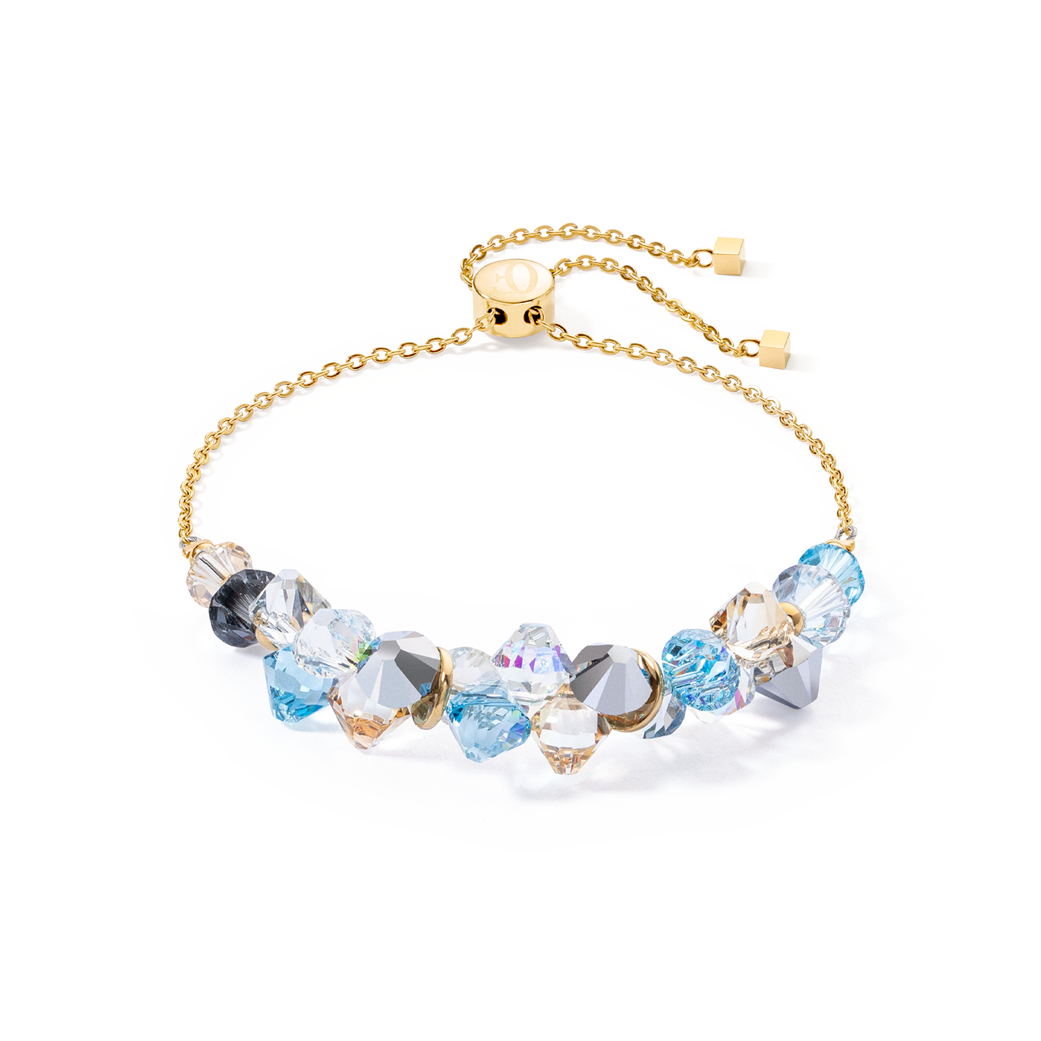 Dancing Crystals Armband Gold Aqua