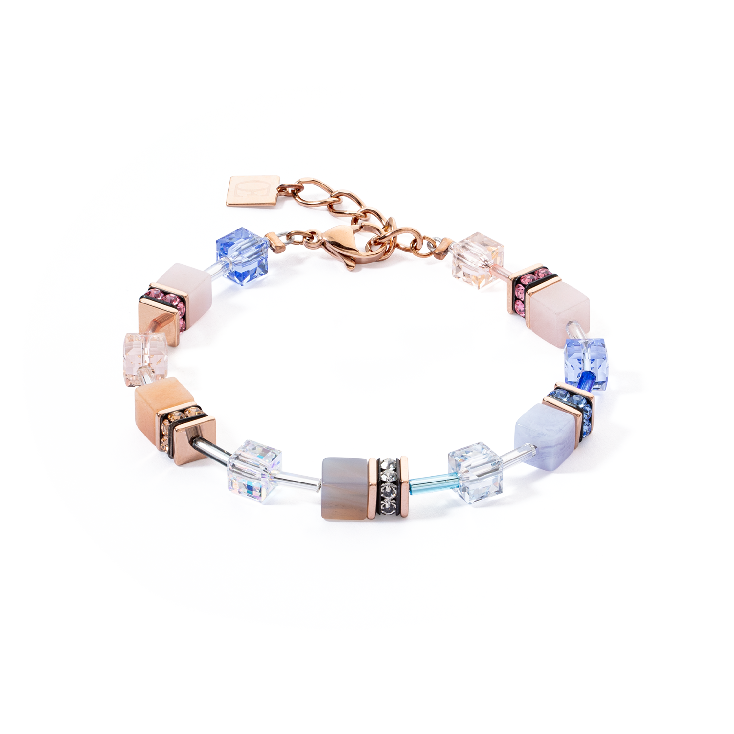 GeoCUBE® Iconic Precious Armband Hellblau-beige