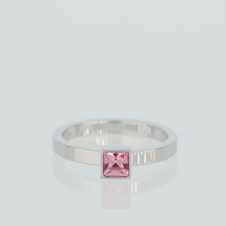 Brilliant Square small Ring silber rosa