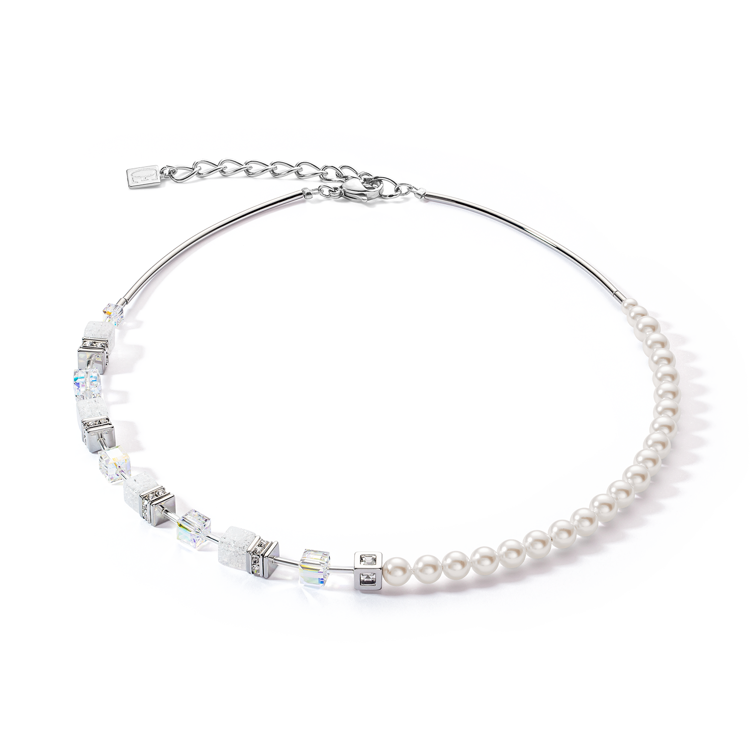 GeoCUBE® Precious Fusion Pearls Halskette weiß