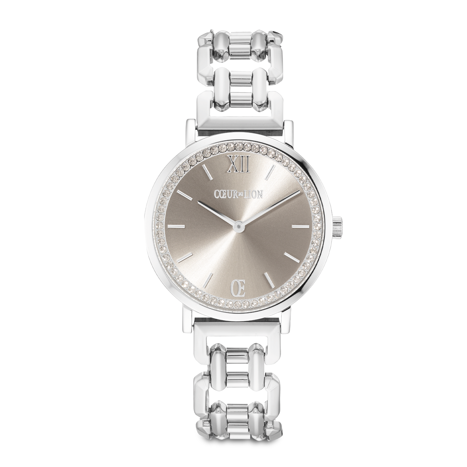 Uhr Rund Sparkling Graceful Greige Statement Silber