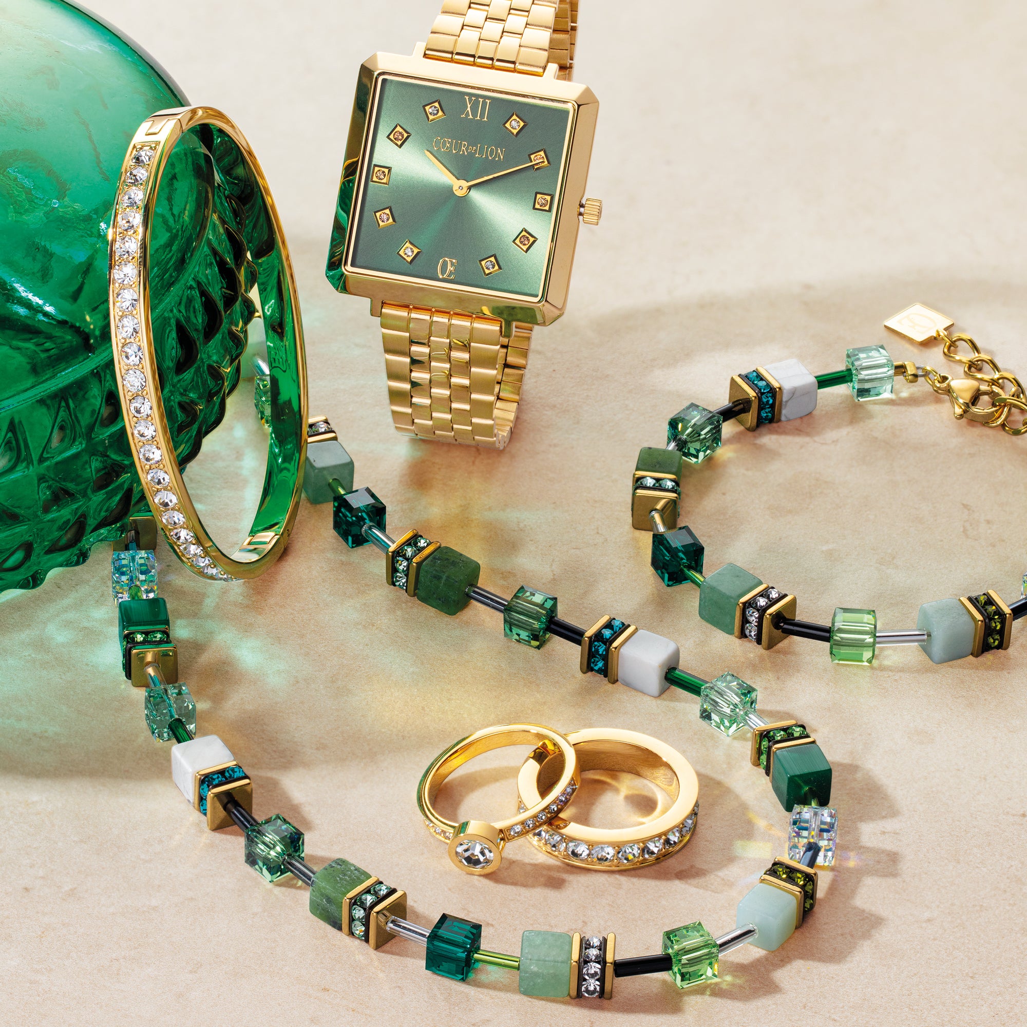 Styling Trend Geocube Watch Glamour Green