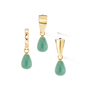 EAR ME UP Charm Tropfen Gold-Grün von COEUR DE LION – Tragevariante