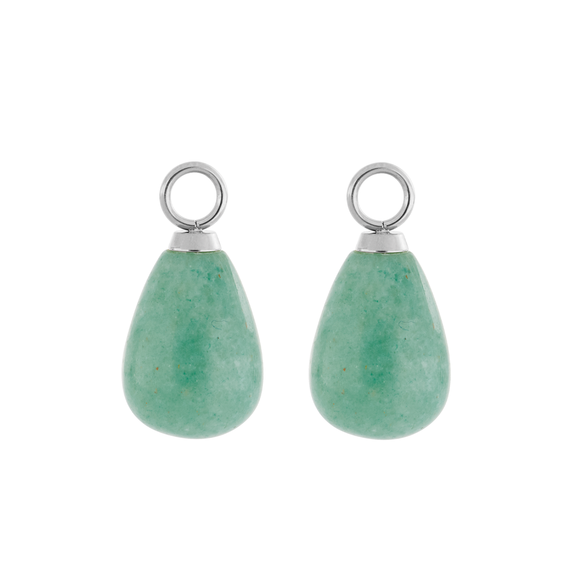 EAR ME UP Charm Tropfen Silber-Grün von COEUR DE LION – Detailaufnahme