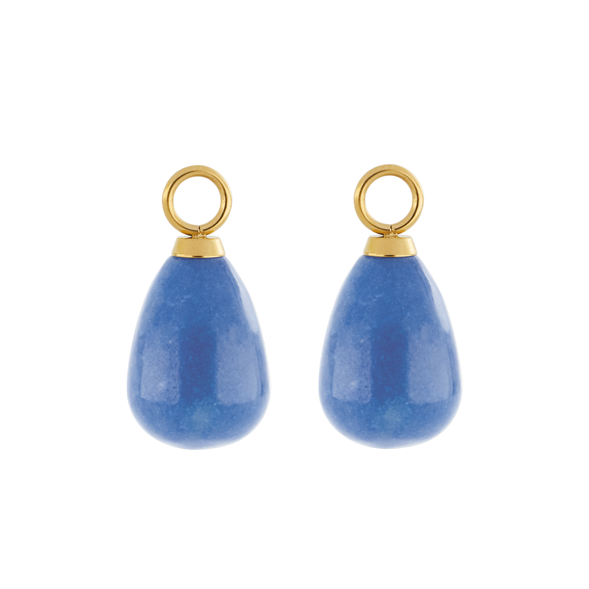 EAR ME UP Charm Tropfen Gold-Blau von COEUR DE LION – Detailaufnahme