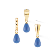 EAR ME UP Charm Tropfen Gold-Blau von COEUR DE LION – Tragevariante