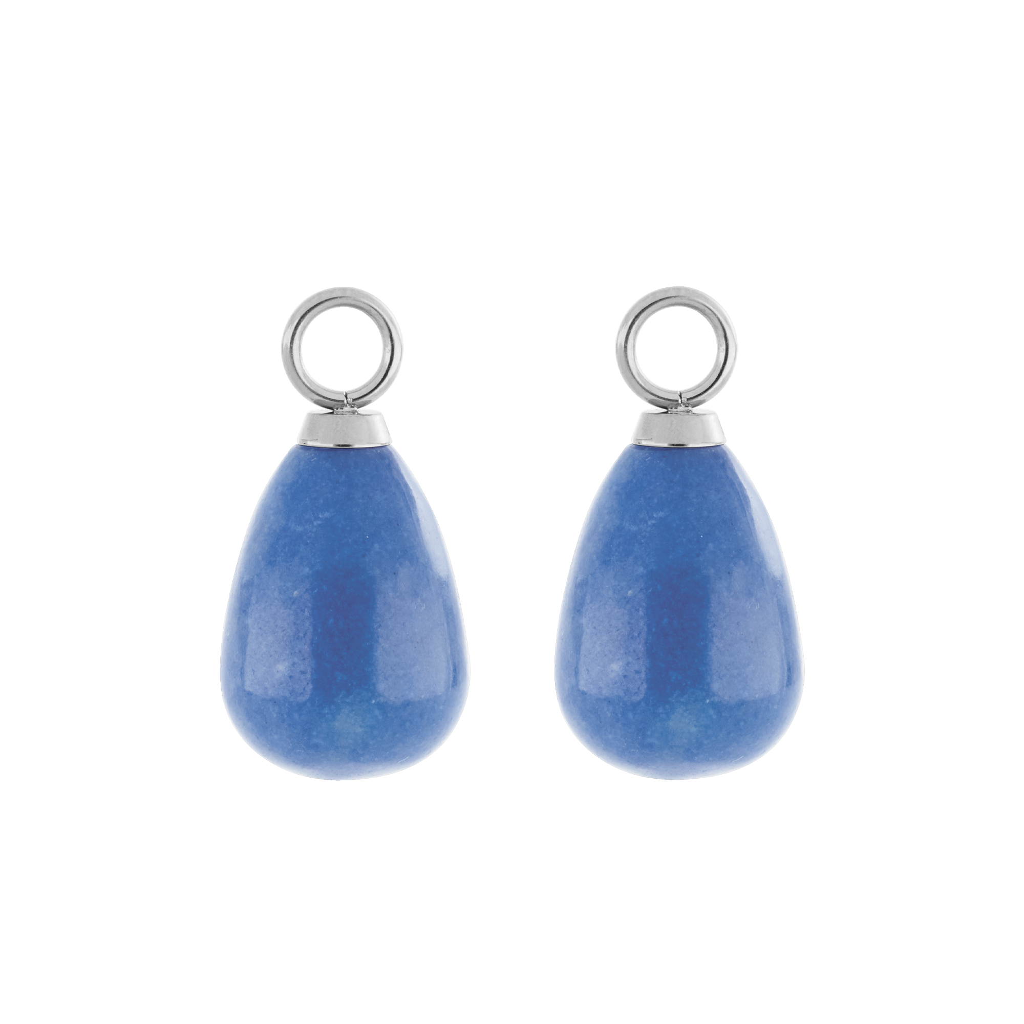 EAR ME UP Charm Tropfen Silber-Blau von COEUR DE LION – Detailaufnahme