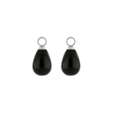 EAR ME UP Charm Tropfen Silber-Schwarz