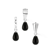 EAR ME UP Charm Tropfen Silber-Schwarz von COEUR DE LION – Tragevariante