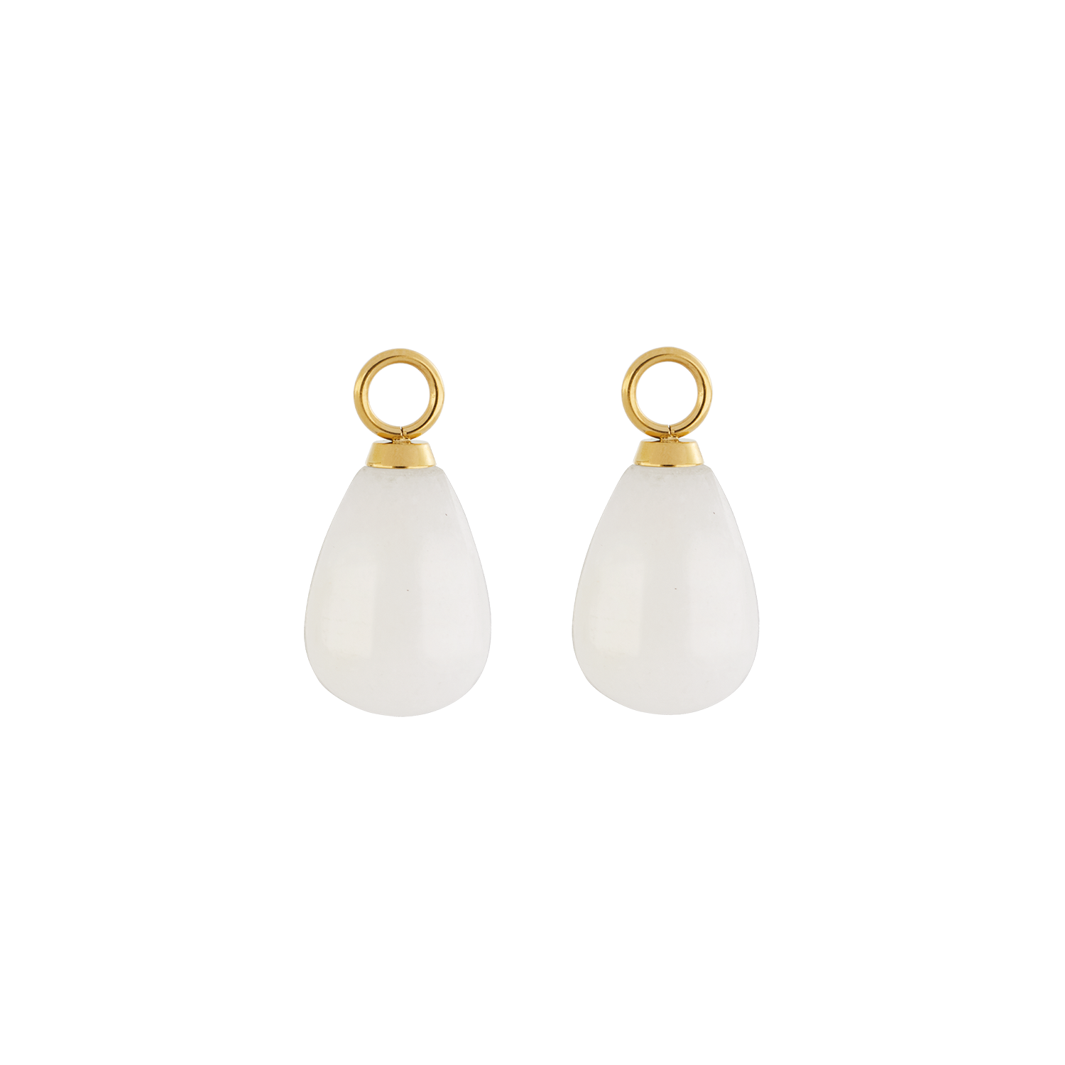 EAR ME UP Charm Tropfen Gold-Weiß