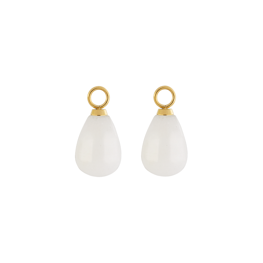 EAR ME UP Charm Tropfen Gold-Weiß
