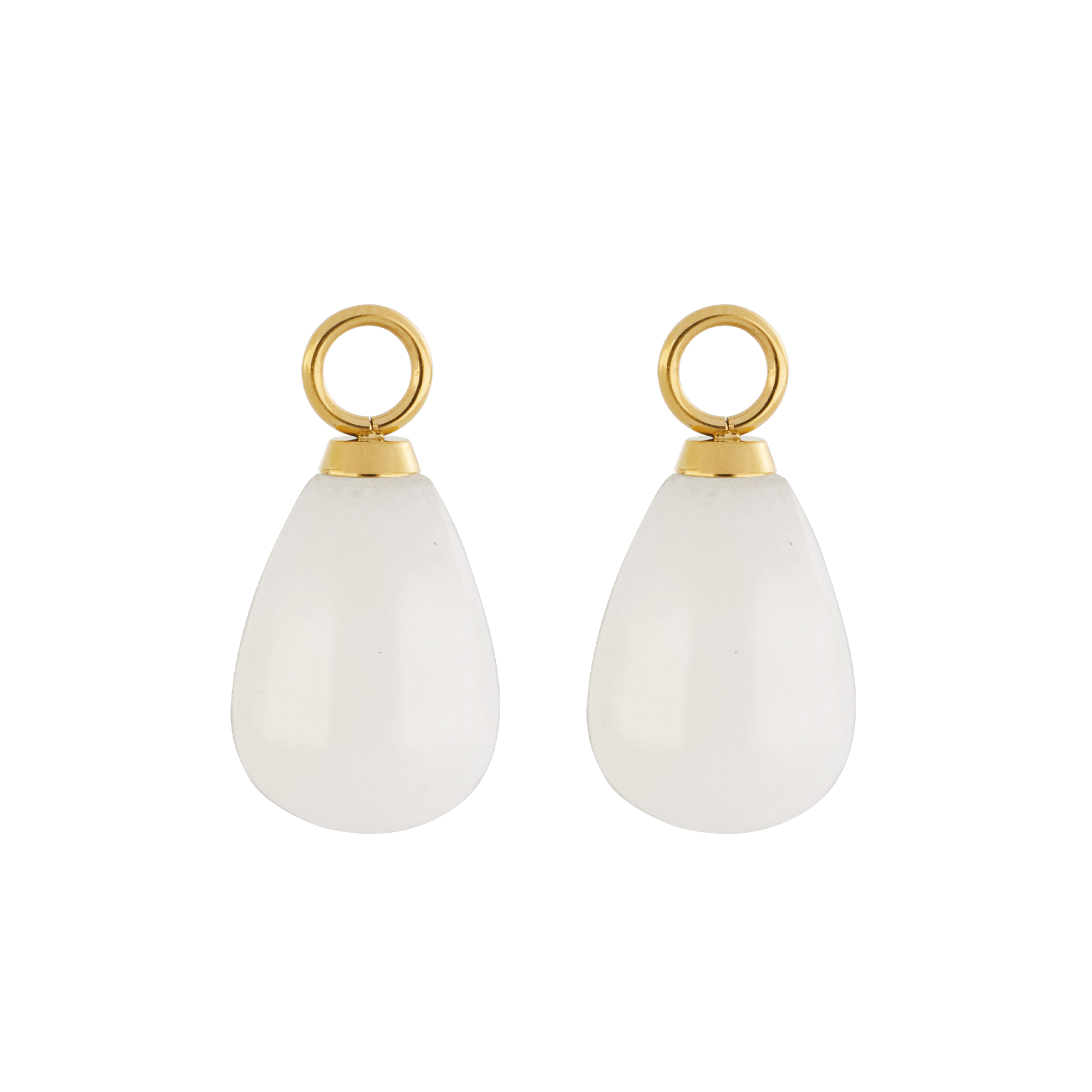 EAR ME UP Charm Tropfen Gold-Weiß