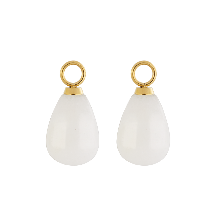 EAR ME UP Charm Tropfen Gold-Weiß