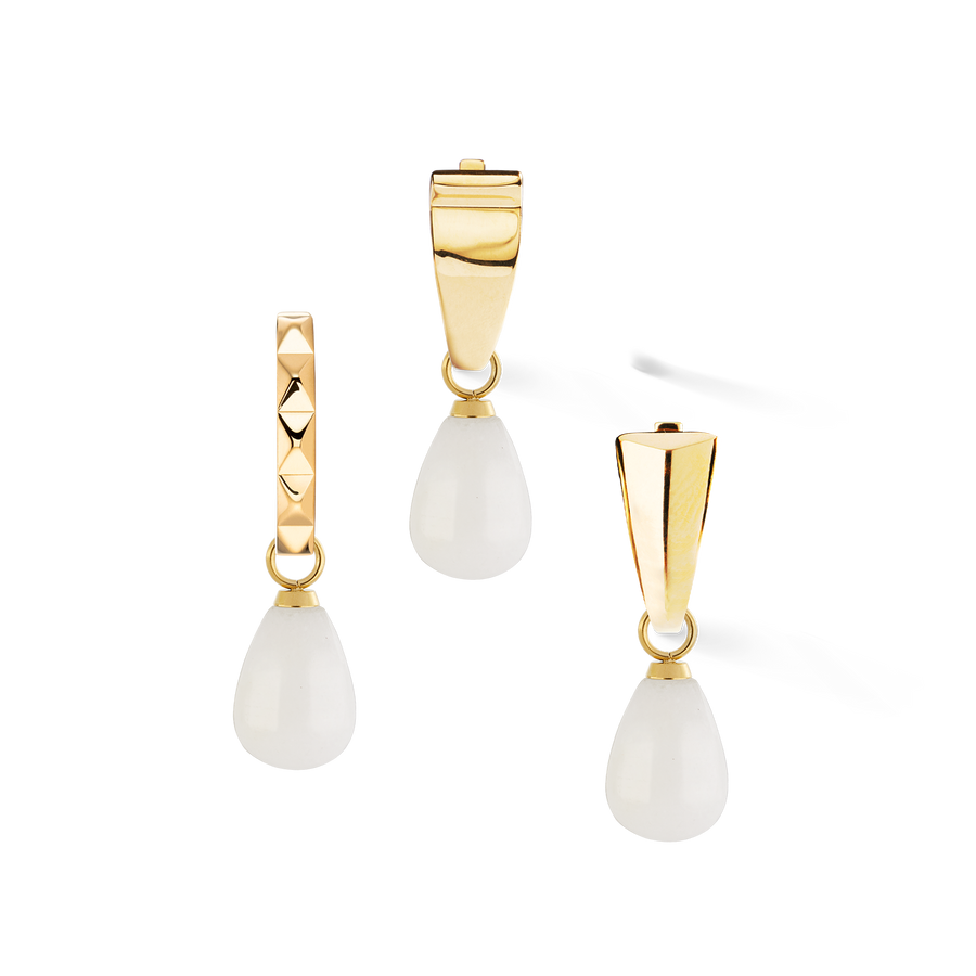 EAR ME UP Charm Tropfen Gold-Weiß