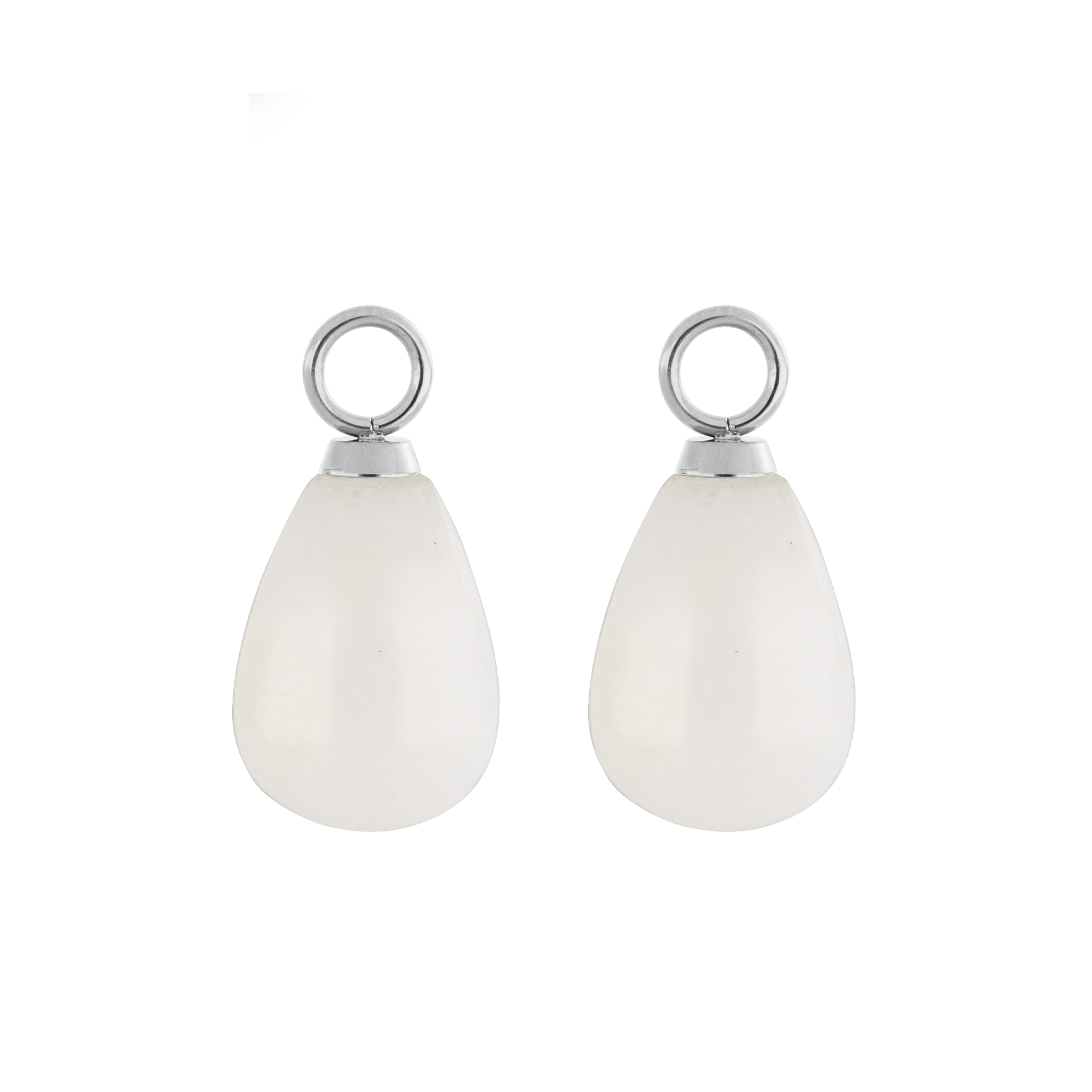 EAR ME UP Charm Tropfen Silber-Weiß von COEUR DE LION – Detailaufnahme