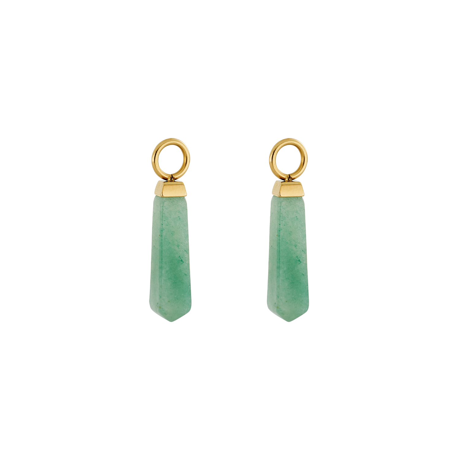 EAR ME UP Charm Obelisk Gold-Grün