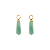 EAR ME UP Charm Obelisk Gold-Grün