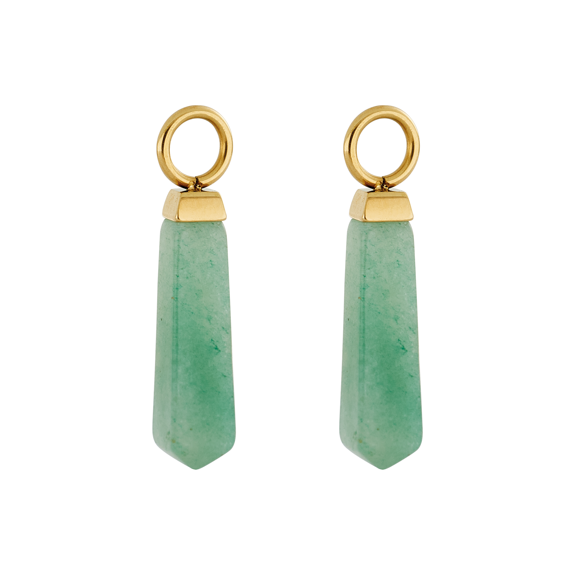 EAR ME UP Charm Obelisk Gold-Grün