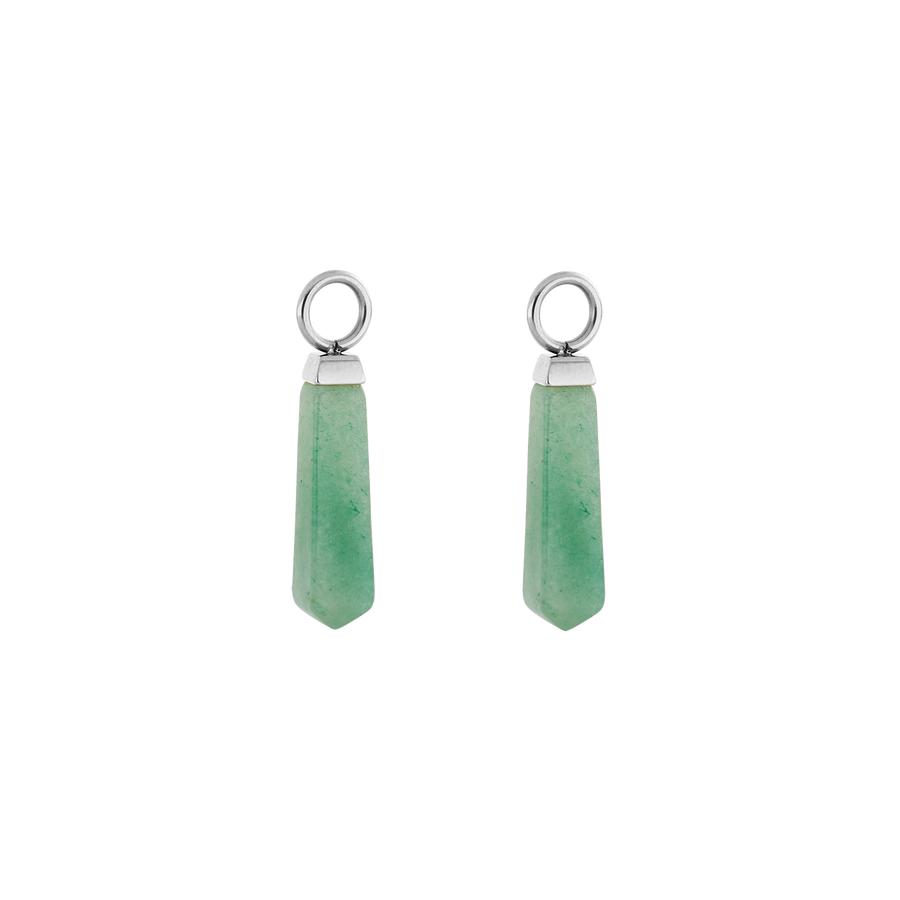 EAR ME UP Charm Obelisk Silber-Grün