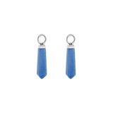 EAR ME UP Charm Obelisk Silber-Blau