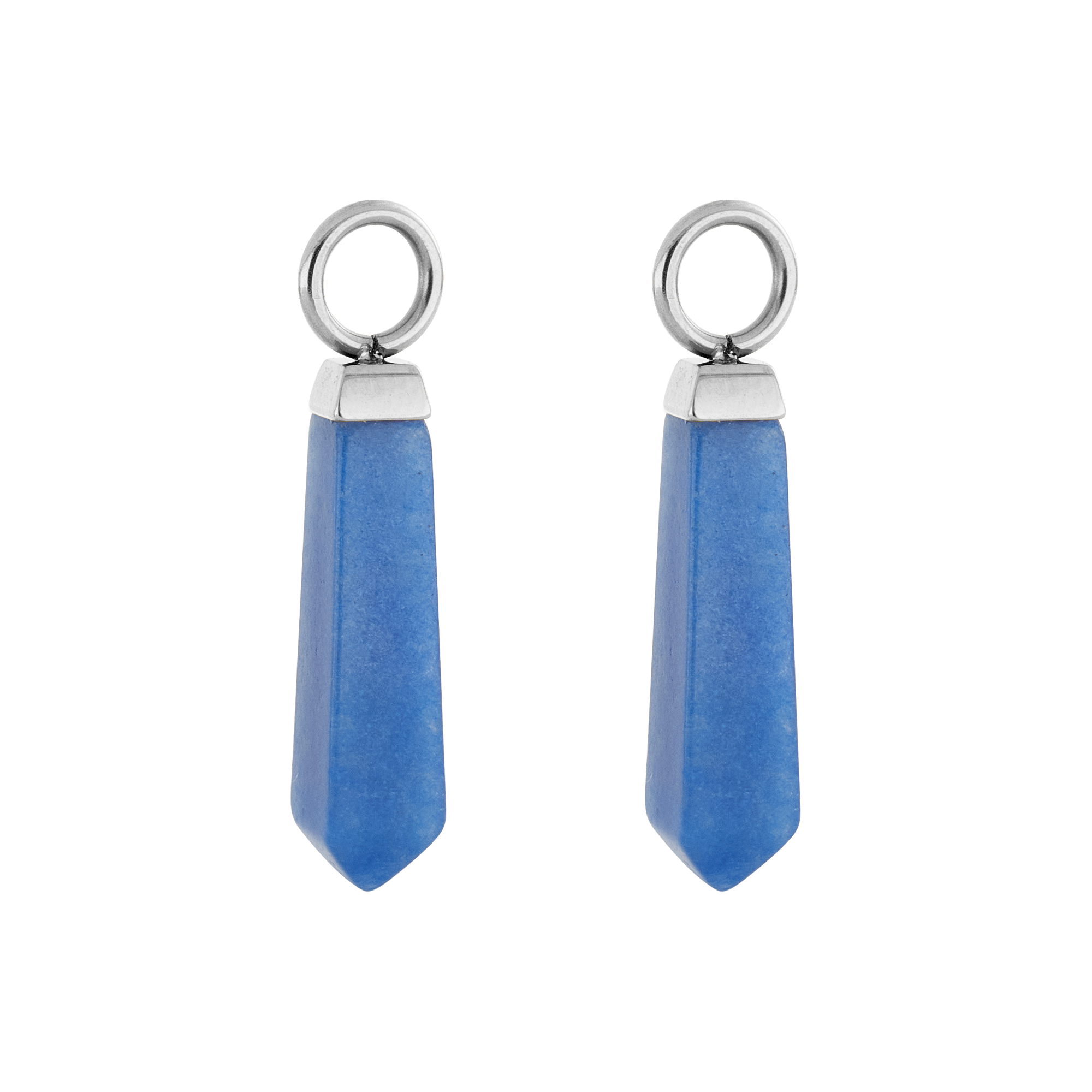 EAR ME UP Charm Obelisk Silber-Blau von COEUR DE LION – Detailaufnahme