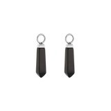 EAR ME UP Charm Obelisk Silber-Schwarz