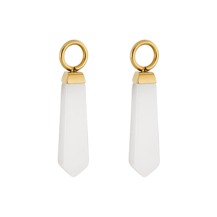EAR ME UP Charm Obelisk Gold-Weiß