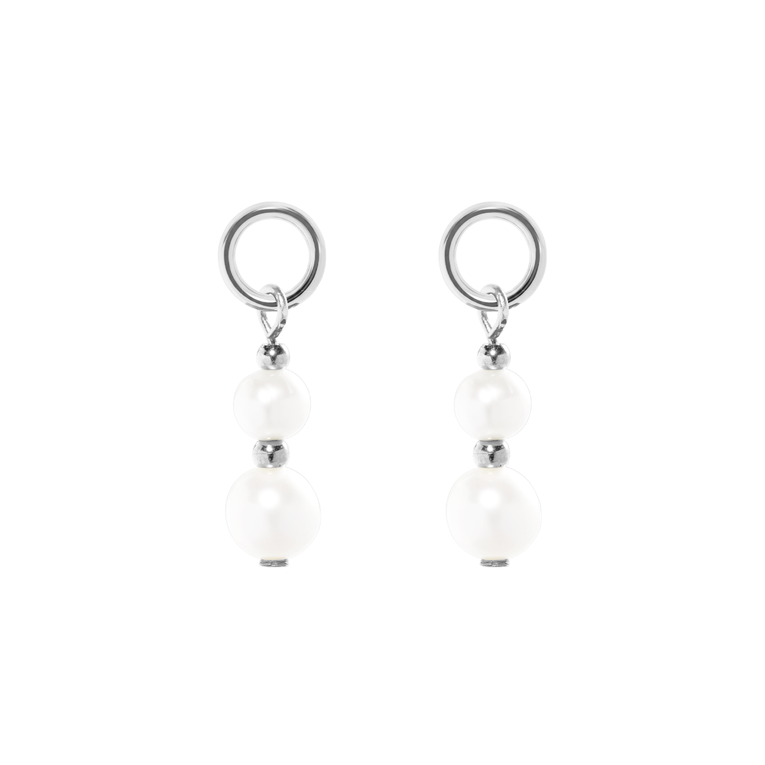 EAR ME UP Charm Pearls silber-weiß