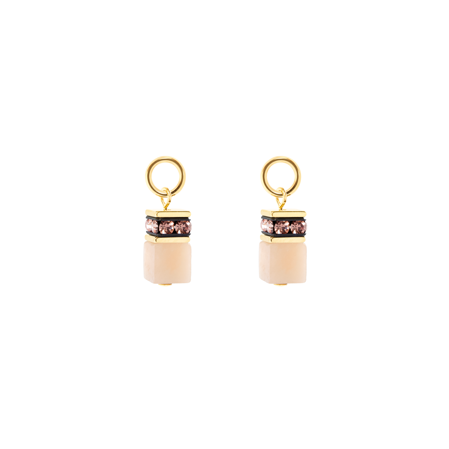 EAR ME UP Charm GeoCUBE® gold-apricot