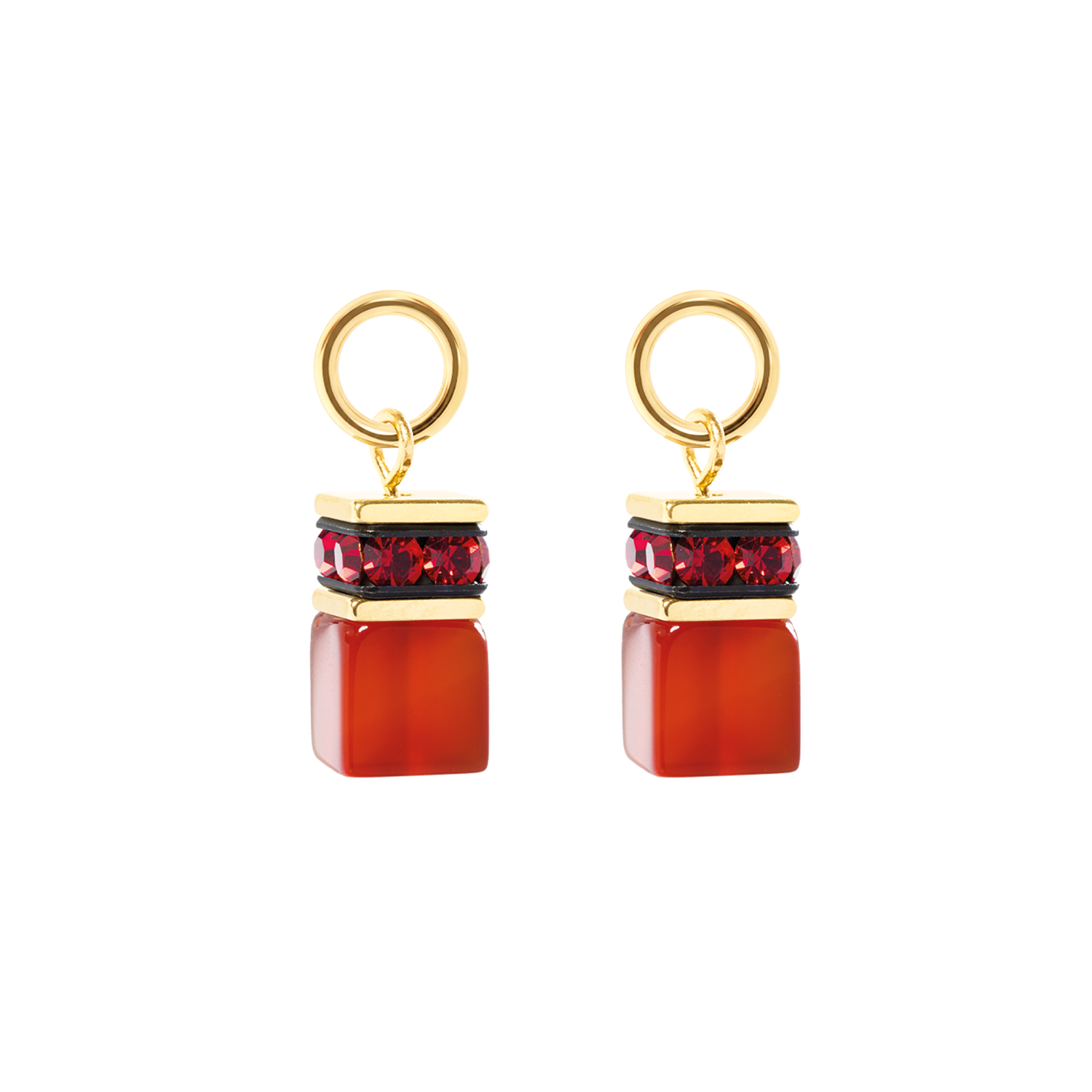 EAR ME UP Charm GeoCUBE® gold-rot