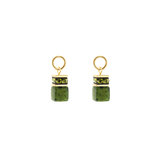 EAR ME UP Charm GeoCUBE® gold-grün