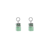 EAR ME UP Charm GeoCUBE® silber-hellgrün