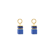 EAR ME UP Charm GeoCUBE® gold-blau von COEUR DE LION