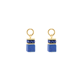 EAR ME UP Charm GeoCUBE® gold-blau