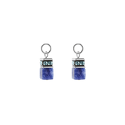 EAR ME UP Charm GeoCUBE® silber-blau von COEUR DE LION